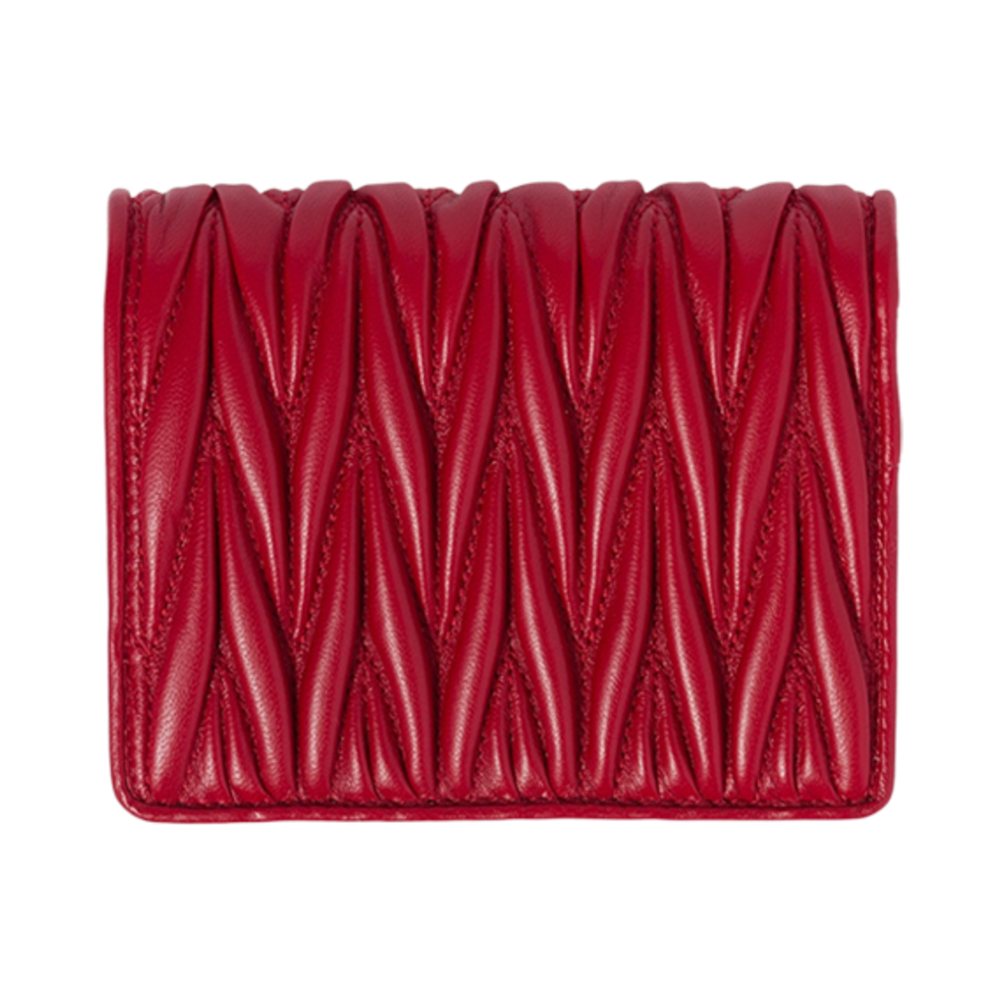 미우 미우 스몰 마테라쎄 나파 레더 월렛 레드(Miu Miu Small Matelasse Nappa Leather Wallet Red) - 2