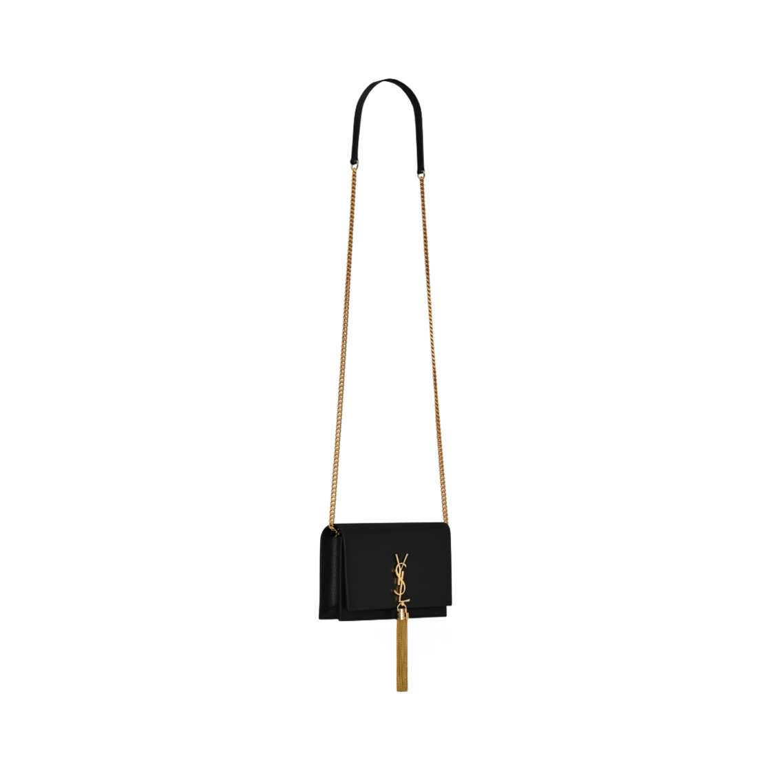생로랑 그랑 드 뿌드르 엠보스드 레더 태슬 케이트 체인 지갑 블랙(Saint Laurent Kate Chain Wallet with Tassel in Grain de Poudre Embossed Leather Black) - 2