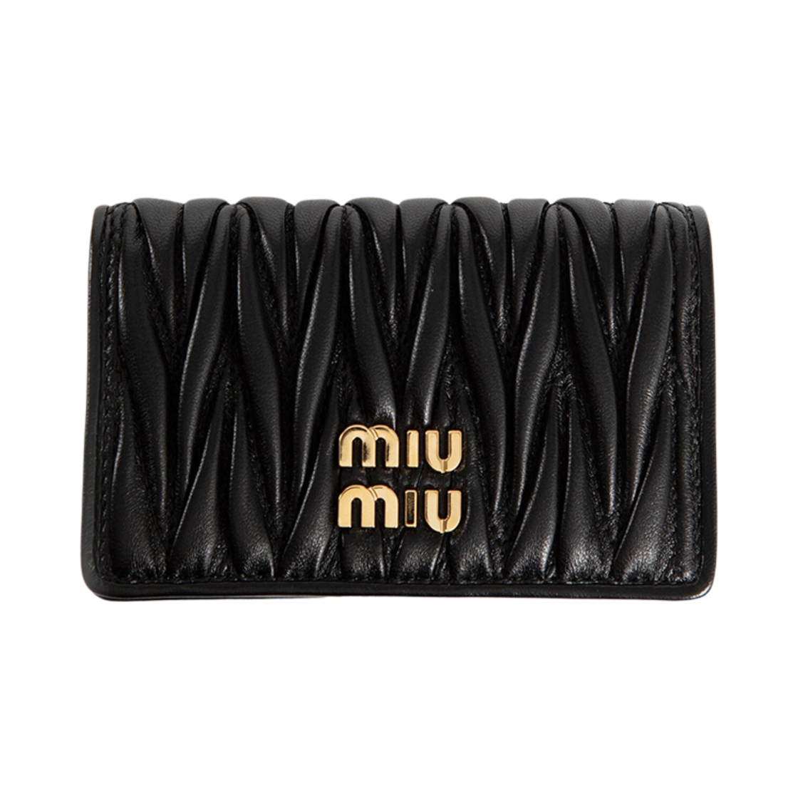 5MC122-2FPP-F0002 Miu Miu Matelasse Nappa Leather Wallet Black