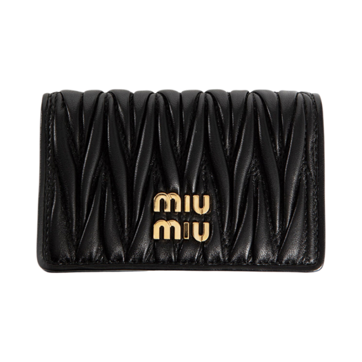Miu Miu Matelasse Nappa Leather Wallet Black
