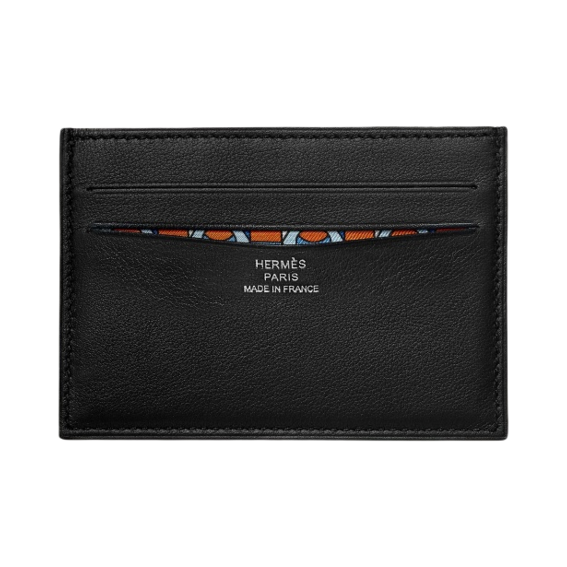 H074312CAAA Hermes Citizen Twill Card Holder Swift & Bleu Indigo Orange Ciel