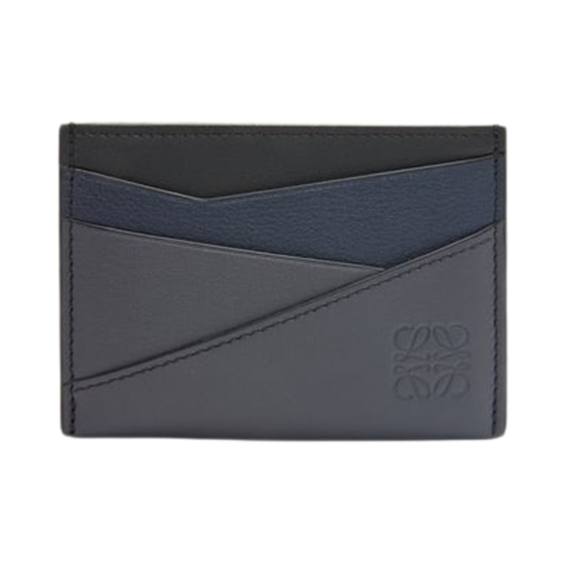 C510Q77X05-8777 Loewe Puzzle Plain Card Holder in Classic Calfskin Deep Navy Anthracite