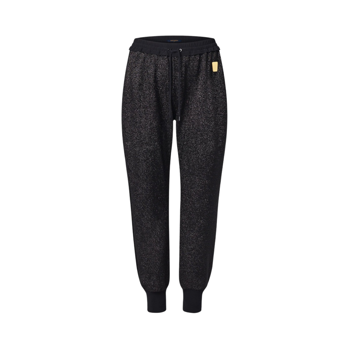 (W) 루이비통 글리터 조깅 팬츠 샤이니 블랙((W) Louis Vuitton Glitter Jogging Pants Shiny Black) - 1