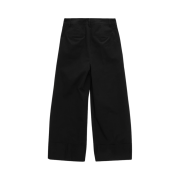 (W) Matin Kim Cotton Blended Wide Turn Up Slacks Black