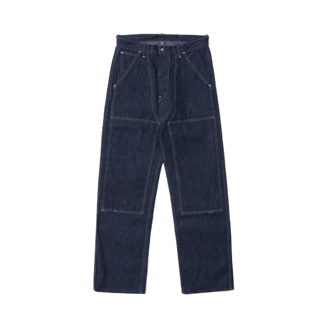슈가 케인 헤드라이트 10온즈 블루 데님 더블 프론트 덩가리 원 워시(Sugar Cane Headlight 10 oz. Blue Denim Double Front Dungarees One Wash)