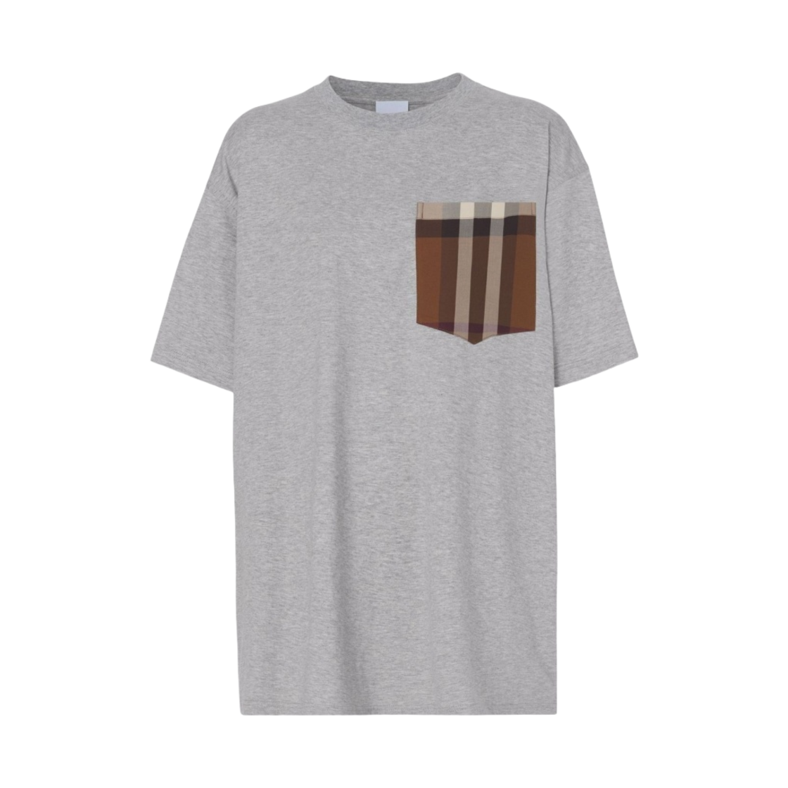 8048923 (W) Burberry Check Pocket T-Shirt Light Grey Melange