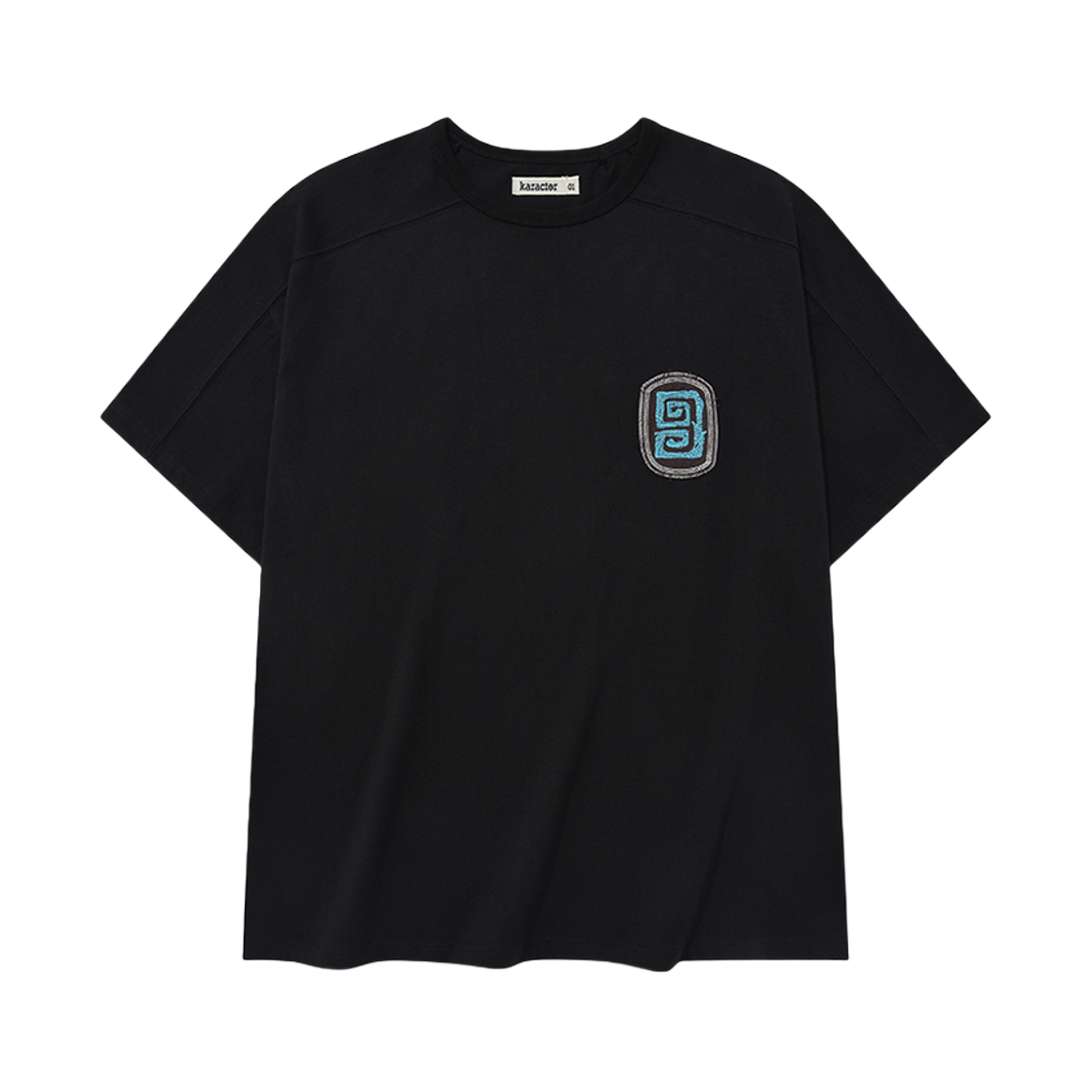카락터 퍼지 반팔 티셔츠 블랙(Karactor Fuzzy Half T-shirt Black)