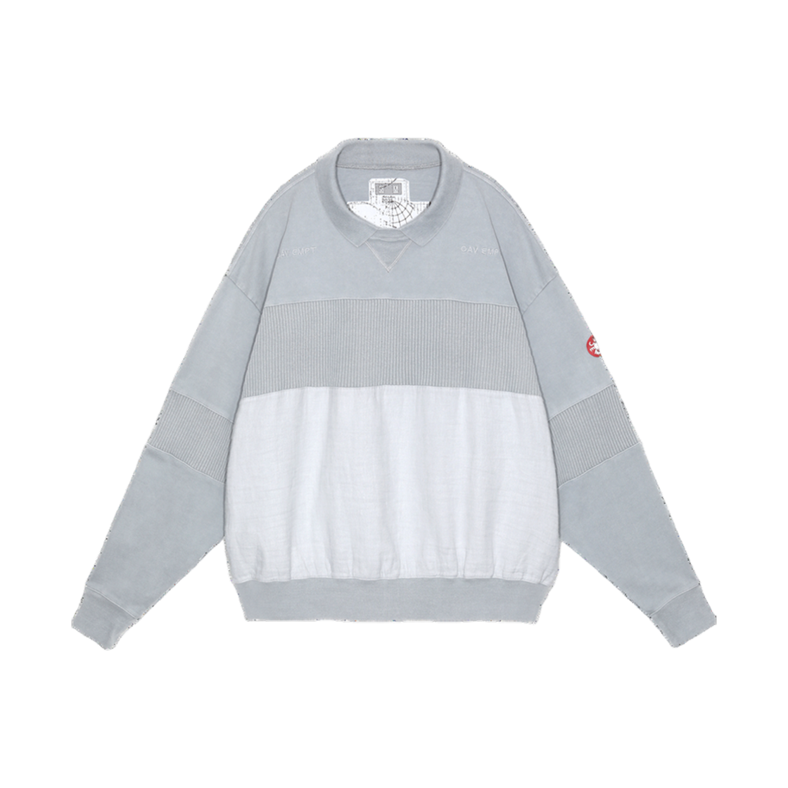 카브엠트 오버다이 칼라드 라이트 크루넥 그레이 - 25SS(Cav Empt Overdye Collared Light Crew Neck Grey - 25SS)
