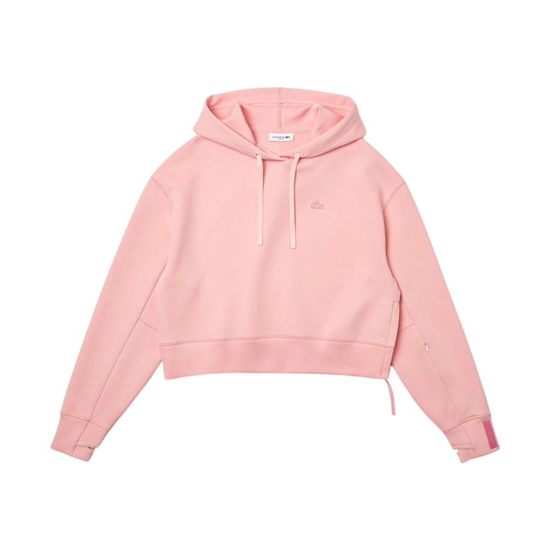 (W) 라코스테 사이드 집 디테일 후드 스웨트셔츠 핑크((W) Lacoste Side Zip Detail Hoodie Sweatshirt Pink) - 1