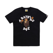 (W) BAPE Crystal Stone College Milo T-Shirt Black