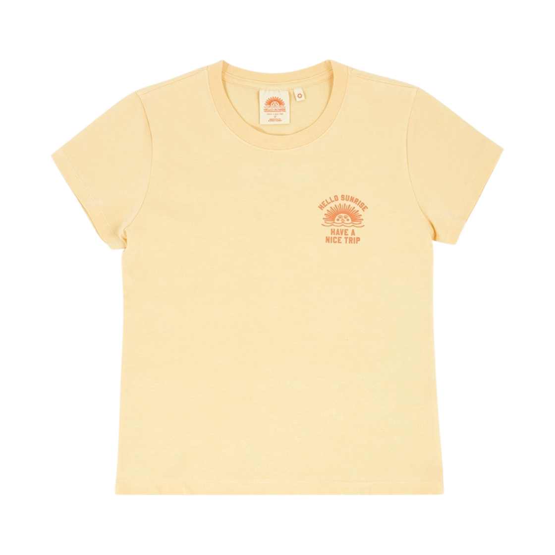 헬로선라이즈 우먼 숏 슬리브 티 버터 옐로우(Hello Sunrise Women Shorts Sleeve Tee Butter Yellow) - 1