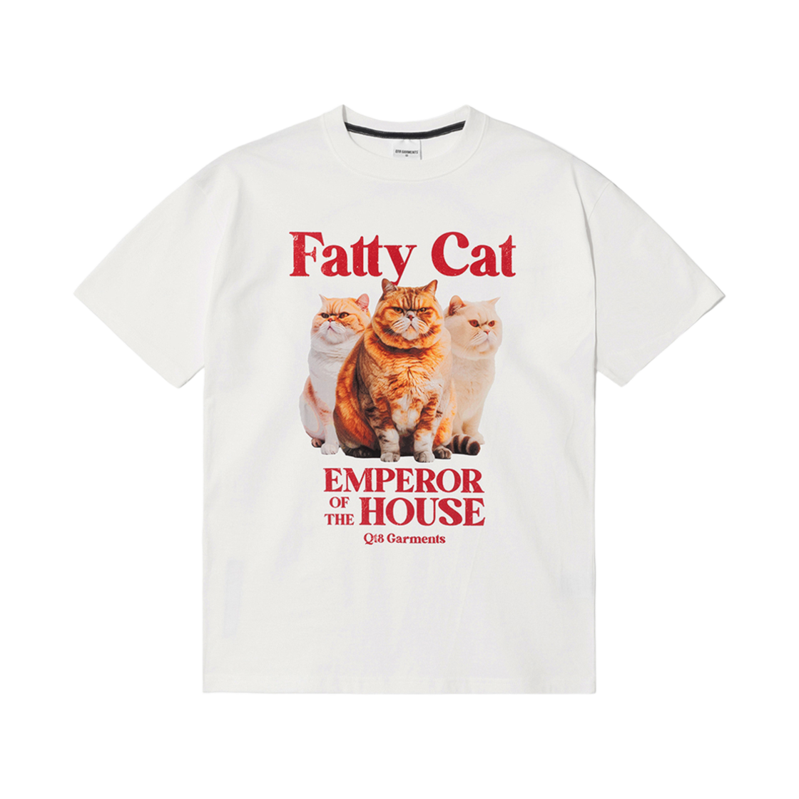 Q4MMTS005IVO QT8 GARMENTS Fatty Cat Tee Ivory