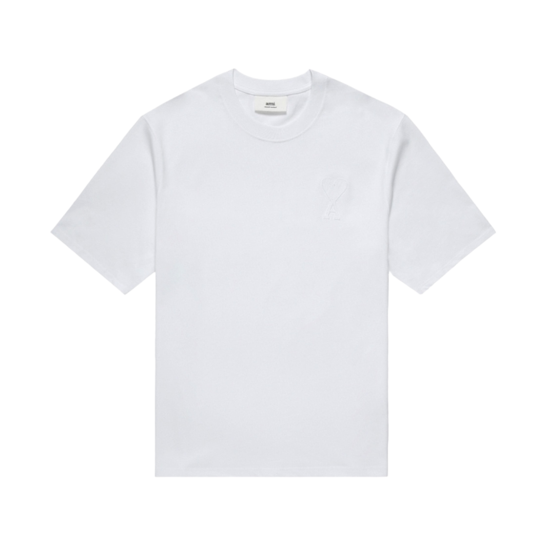 아미 톤온톤 하트 로고 티셔츠 화이트(AMI de Coeur Tone-On-Tone T-Shirt White) - 1