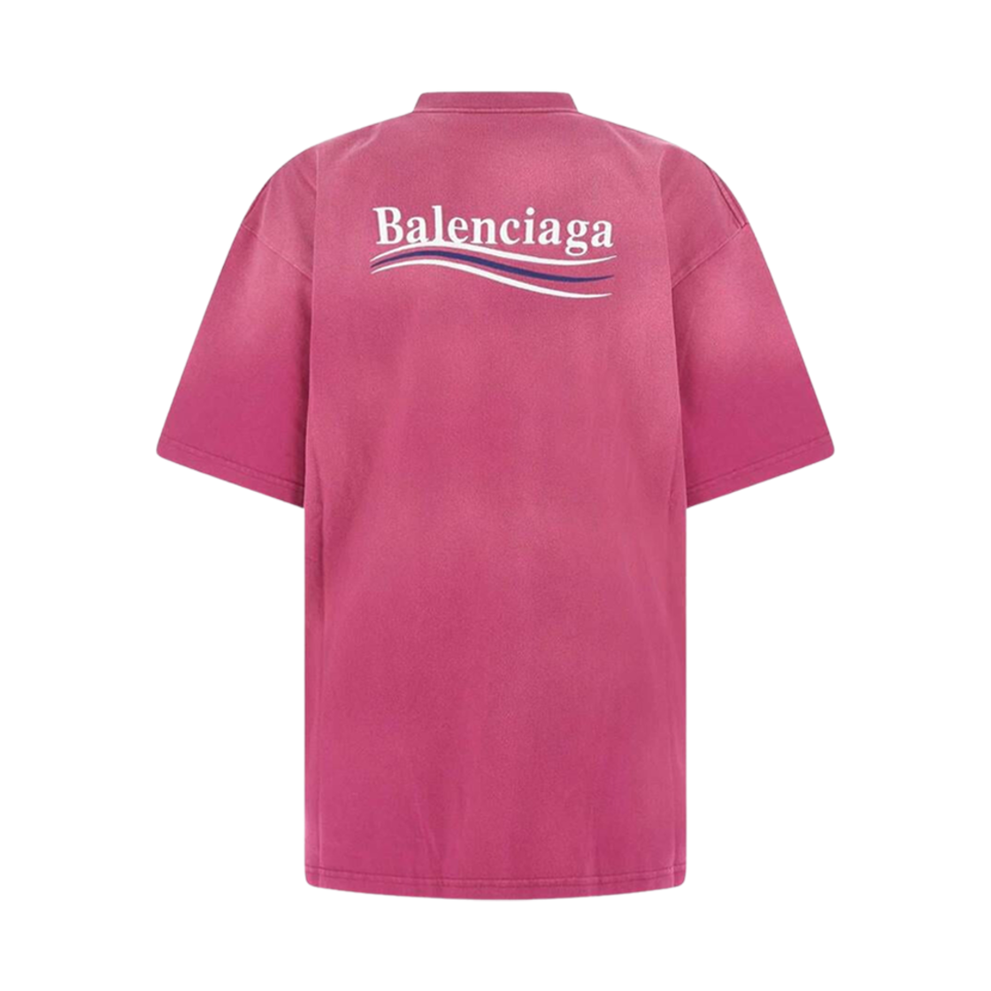 641655TKVJ15282 (W) Balenciaga Political Campaign Oversized T-Shirt Dark Pink