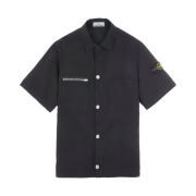 Stone Island 11429 Patch Chest Pockets Short Sleeve Overshirt Navy - 23SS