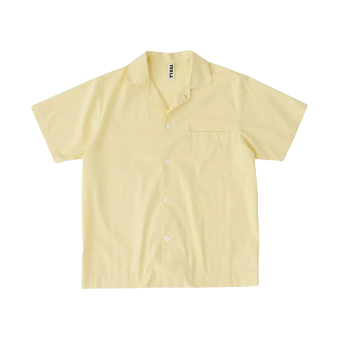 테클라 포플린 슬립웨어 숏슬리브 셔츠 레모네이드(Tekla Poplin Sleepwear Short Sleeved Shirt Lemonade)