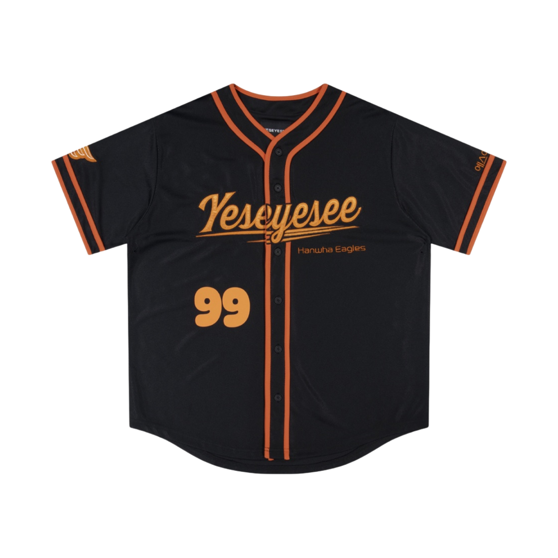 한화 이글스 x 예스아이씨 베이스볼 저지 블랙(Hanwha Eagles x Yeseyesee Baseball Jersey Black)