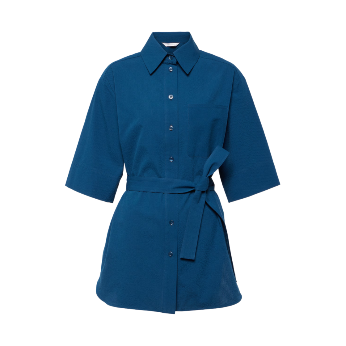 (W) 맥스 마라 숏슬리브 셔츠 블루((W) Max Mara Short Sleeve Shirt Blue) - 1