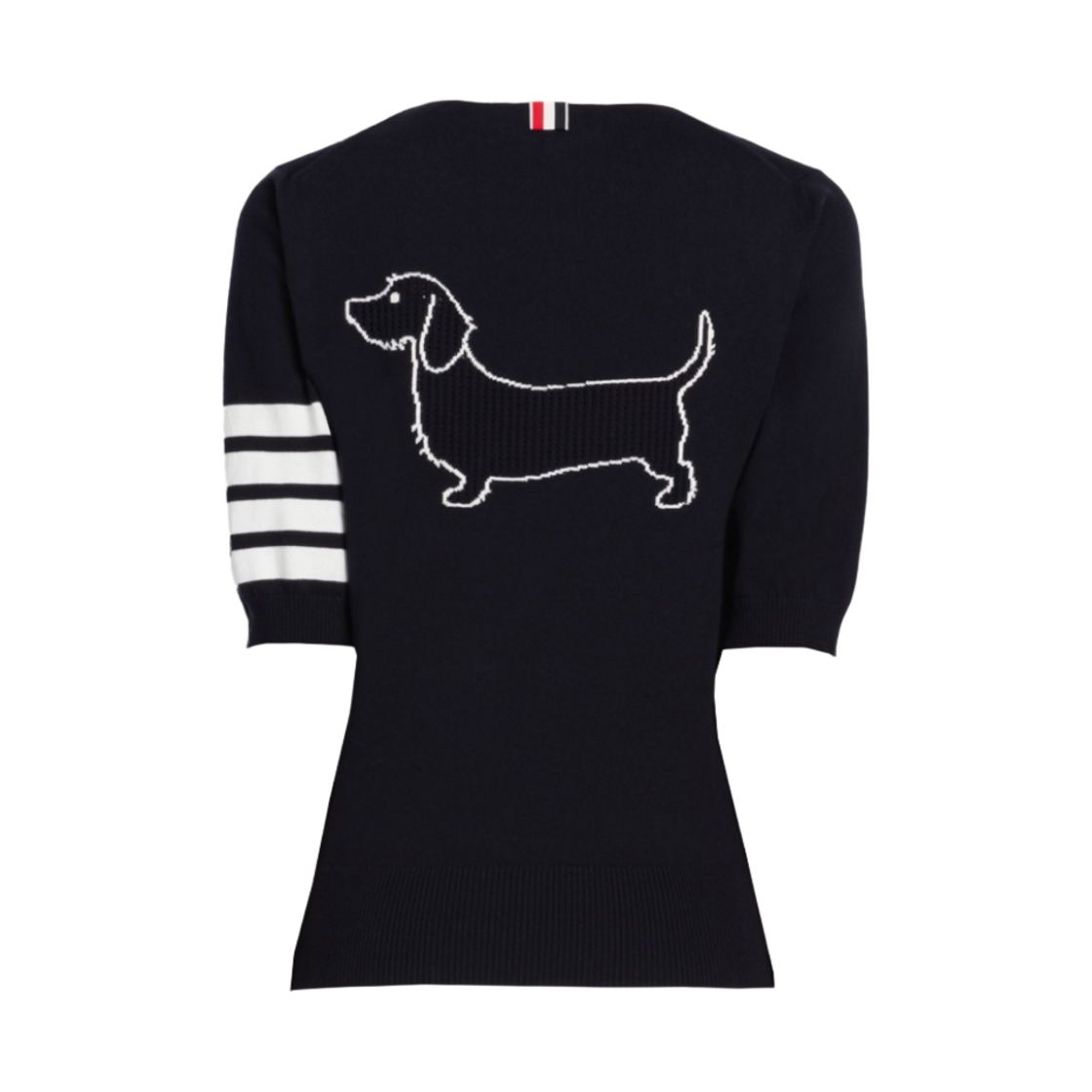 (W) 톰브라운 코튼 헥터 포인텔 사선 폴로 네이비((W) Thom Browne Cotton Hector Pointelle 4-Bar Polo Navy) - 2