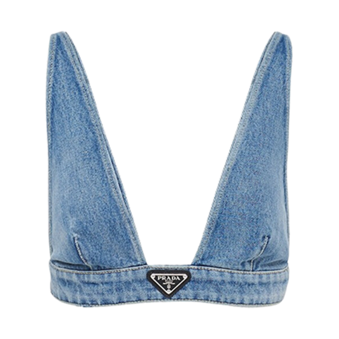 (W) 프라다 오가닉 데님 탑 네이비((W) Prada Organic Denim Top Navy) - 1