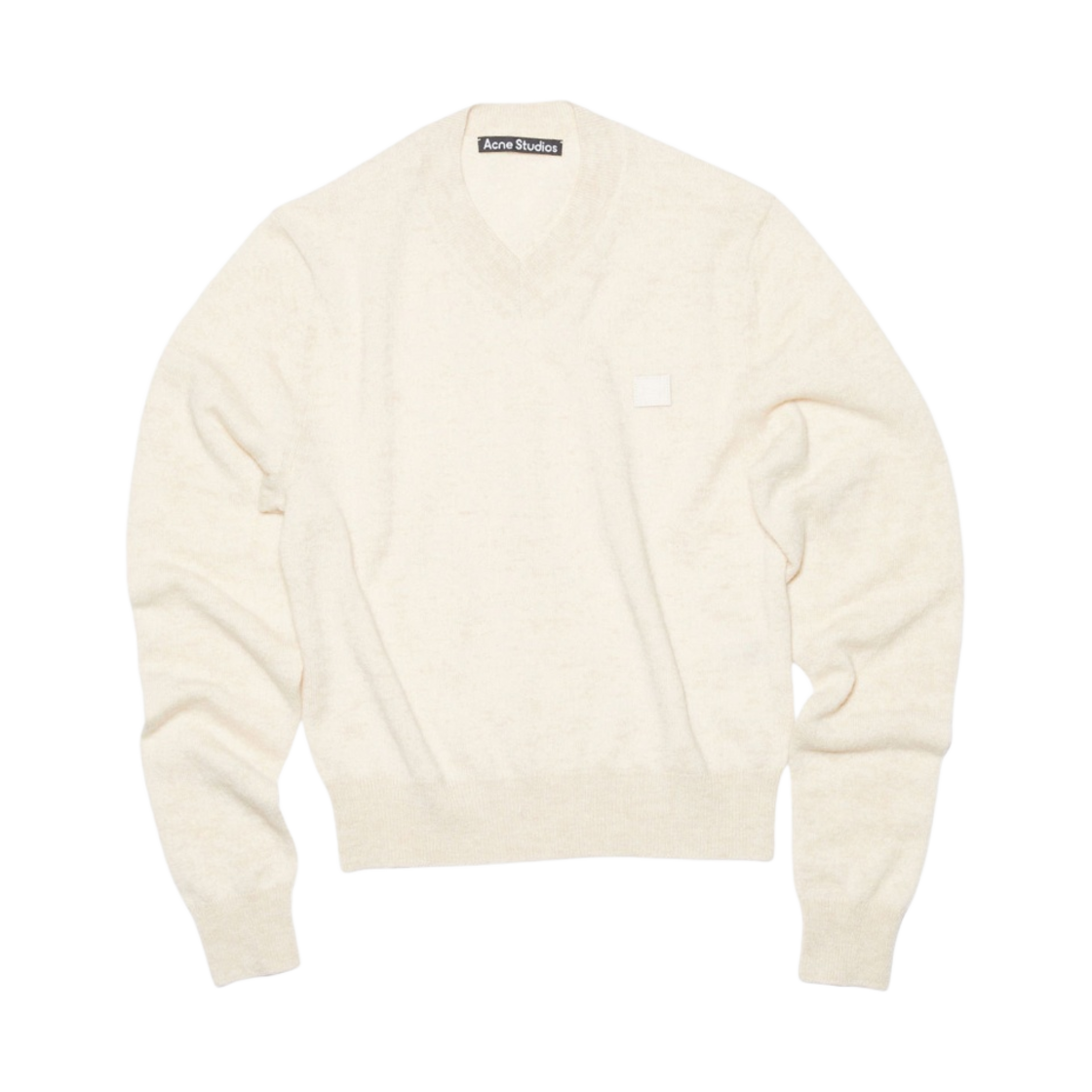 아크네 스튜디오 울 브이넥 스웨터 오트밀 멜란지
