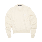 Acne Studios Wool V-Neck Sweater Oatmeal Melange