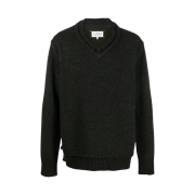 Maison Margiela Elbow Patch Sweater Dark Green Walnut
