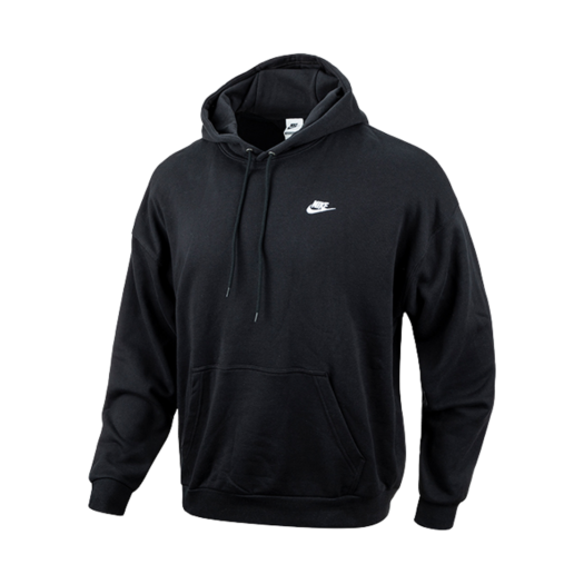Nike Club Fleece Oversized French Terry Pullover Hoodie Black White - Asia