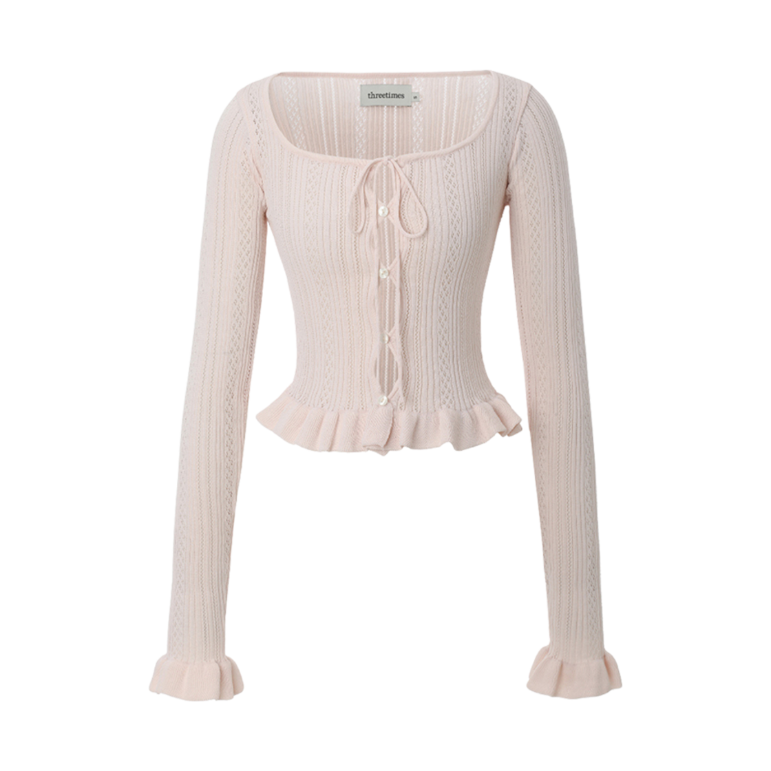 - (W) Threetimes Iris Cardigan Pink