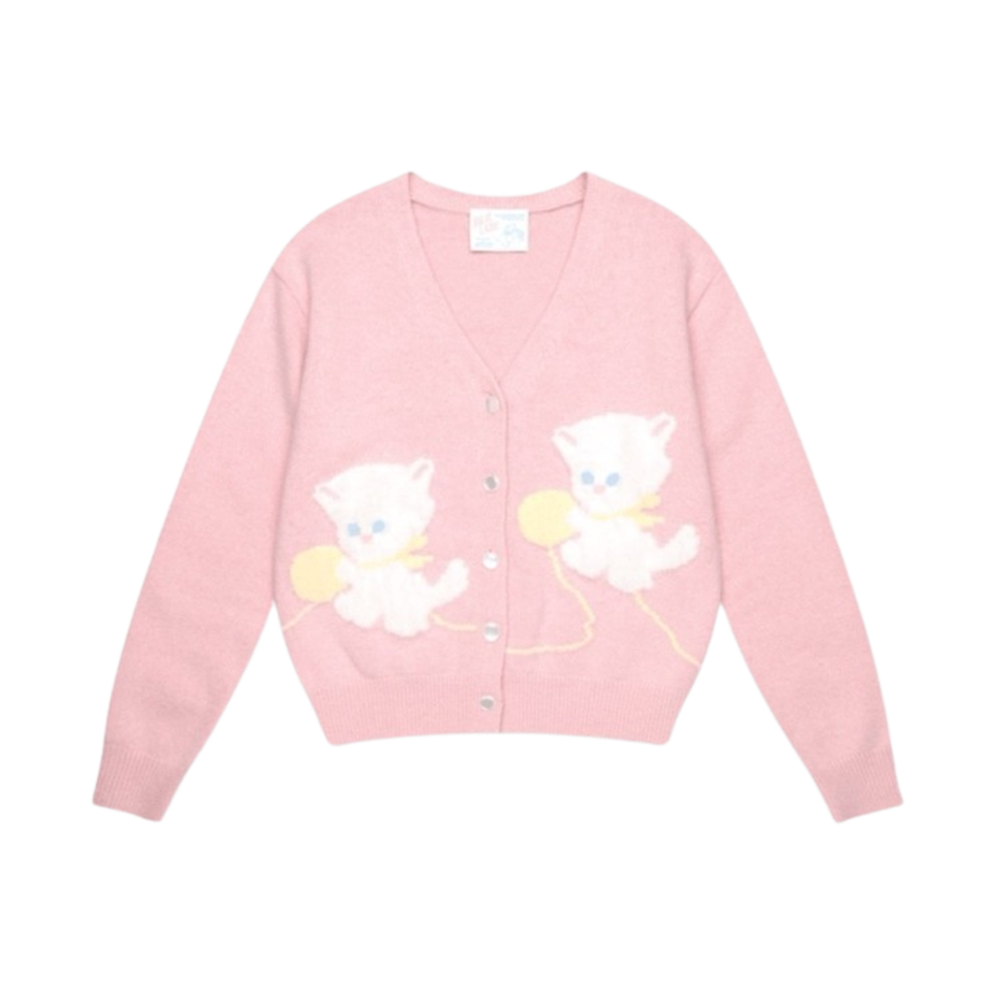 (W) 졸리레이드 캐시 브이넥 가디건 베이비 핑크((W) Jolielaide Cassie V-Neck Cardigan Baby Pink)