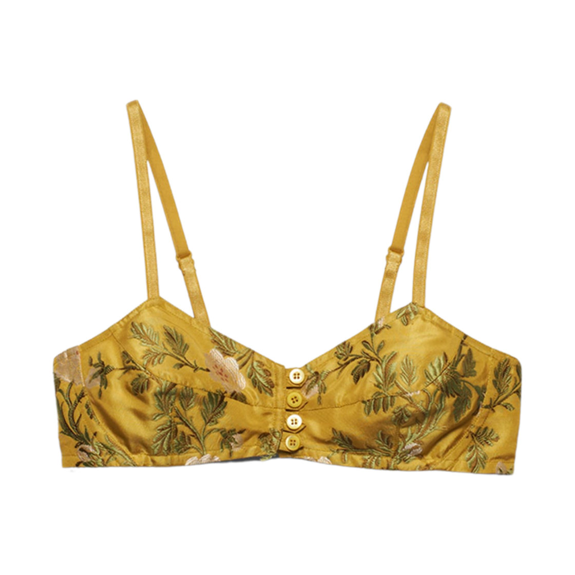 (W) 프라다 플로럴 프린트 브라렛 탑 시트론 옐로우