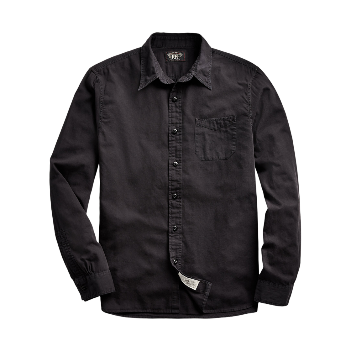 516571 Double RL Garment Dyed Twill Work Shirt Black