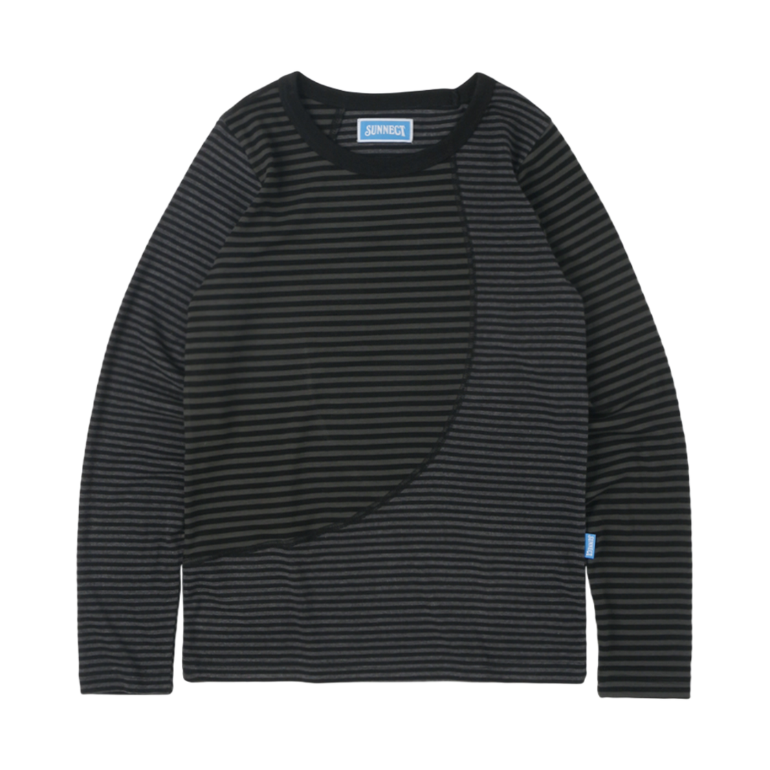 SNCT25STO017CC SUNNECT Truth Striped Long Sleeve T-Shirt Charcoal