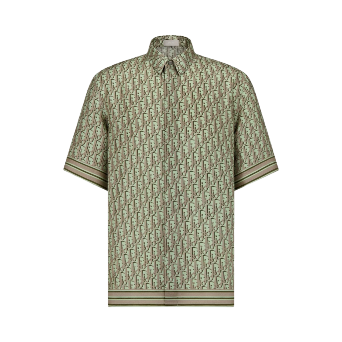 디올 오블리크 숏슬리브 셔츠 실크 트윌 카키(Dior Oblique Short Sleeve Shirt Silk Twill Khaki) - 1