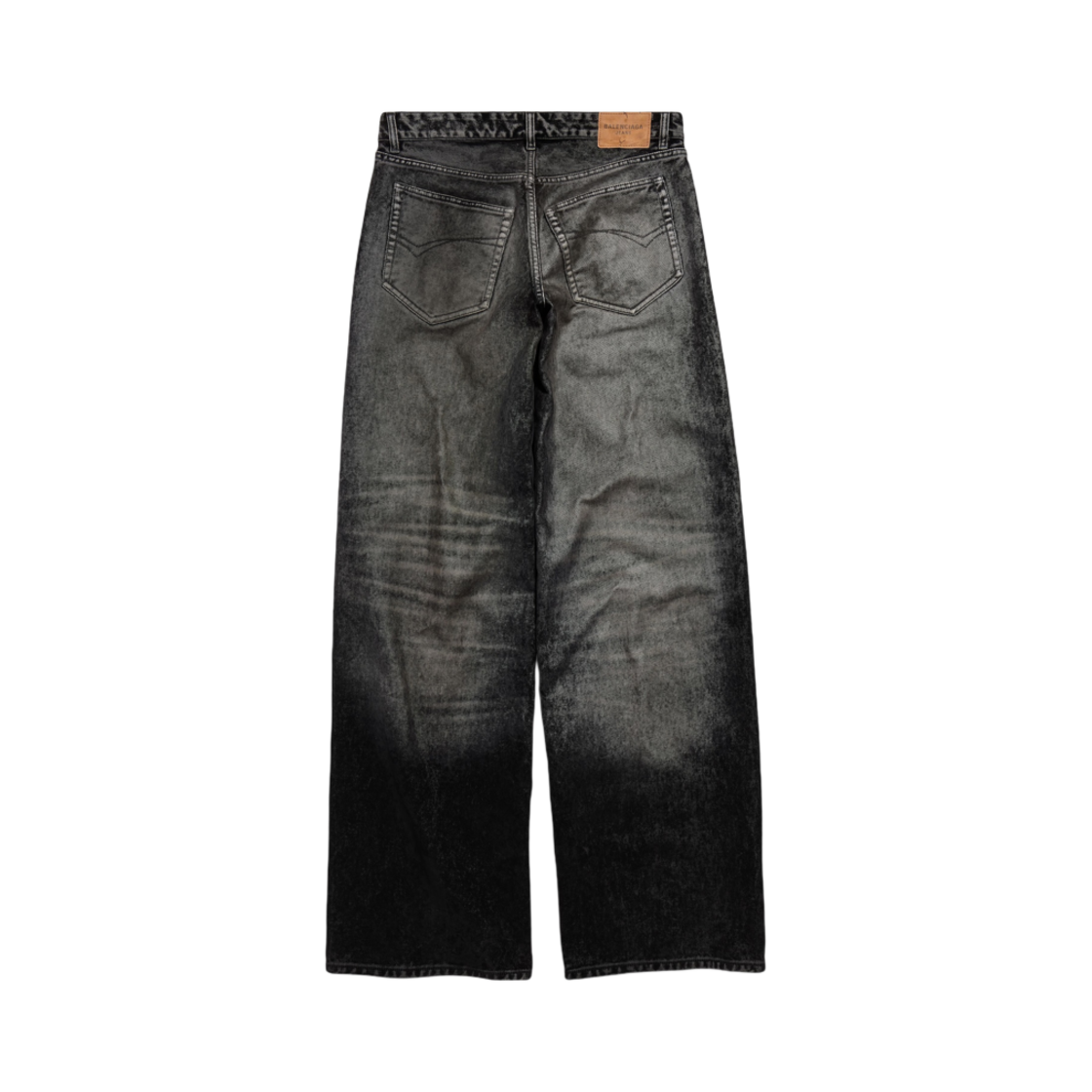 (W) 발렌시아가 와이드 레그 배기 팬츠 블랙((W) Balenciaga Wide Leg Baggy Pants Black) - 2