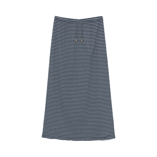 253SLGSKT008 Enzoblues Striped Long Skirt Navy Stripe