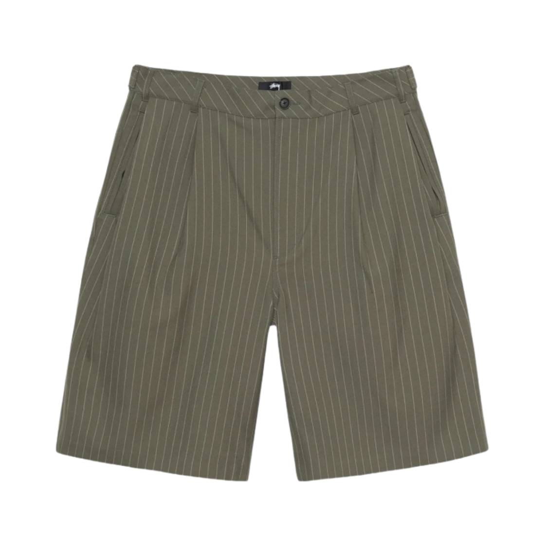 스투시 볼륨 플리티드 스트라이프 쇼츠 올리브(Stussy Volume Pleated Stripe Short Olive) - 1