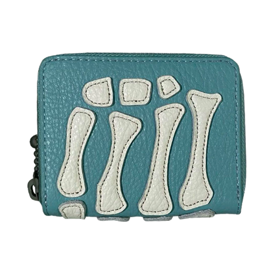 캐피탈 떰즈 업 본 핸드 집 미니 월렛 터콰이즈(Kapital Thumbs Up Bone Hand Zip Mini Wallet Turquoise) - 2