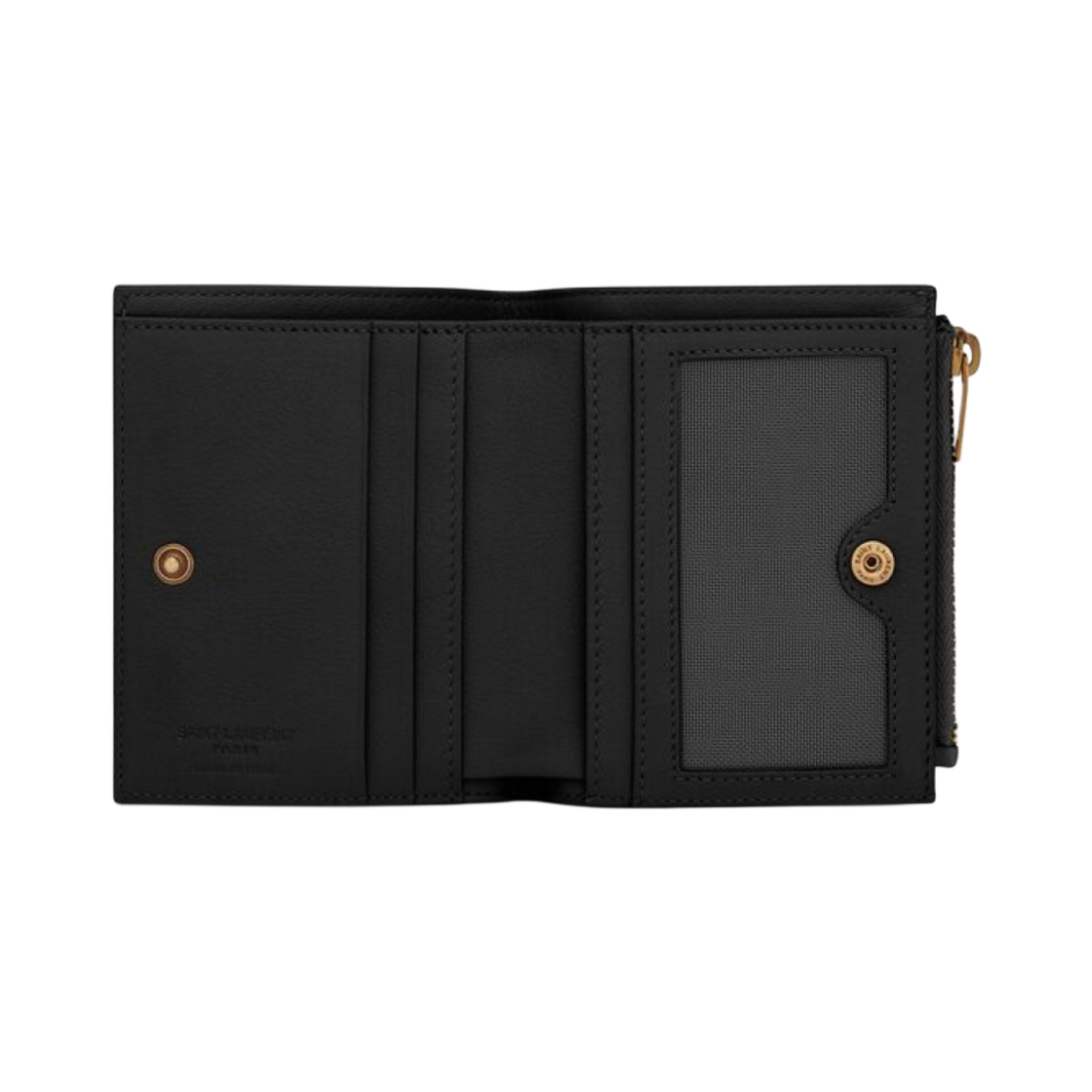 생로랑 타이니 그레인드 레더 카산드라 ID 반지갑 블랙(Saint Laurent Tiny Cassandre Bi-Fold ID Wallet in Grained Leather Black) - 3