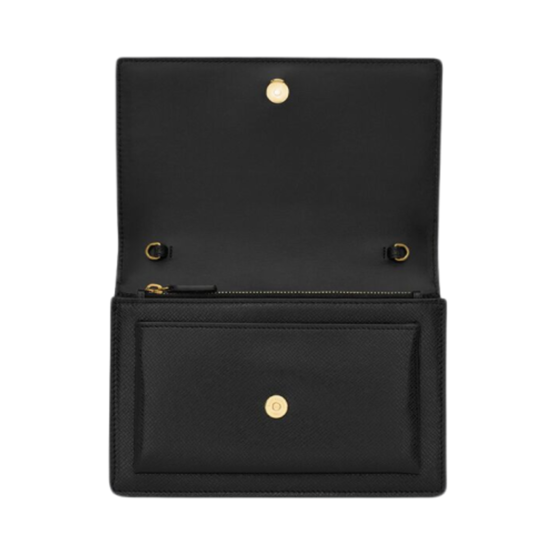 생로랑 코티드 바크 레더 선셋 체인 월렛 블랙(Saint Laurent Sunset Chain Wallet in Coated Bark Leather Black) - 4