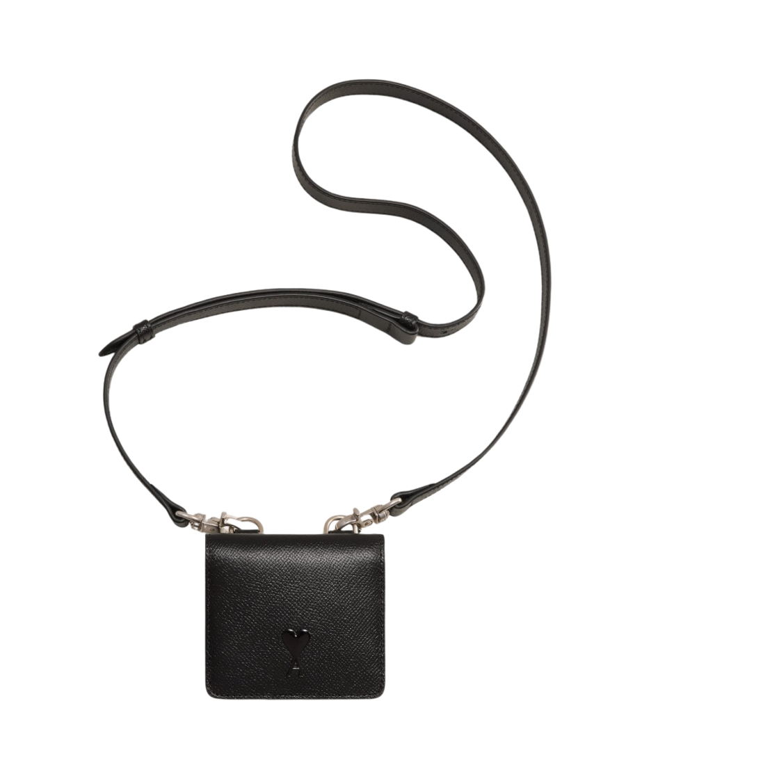 아미 드 꾀흐 스트랩 카드 홀더 블랙(AMI de Coeur Strap Card Holder Black)