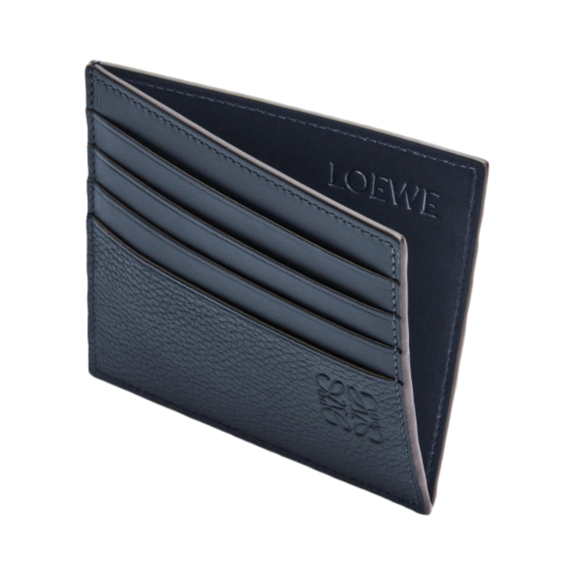 로에베 소프트 그레인드 카프스킨 오픈 플레인 카드 홀더 오닉스 블루(Loewe Open Plain Card Holder in Soft Grained Calfskin Onyx Blue) - 2