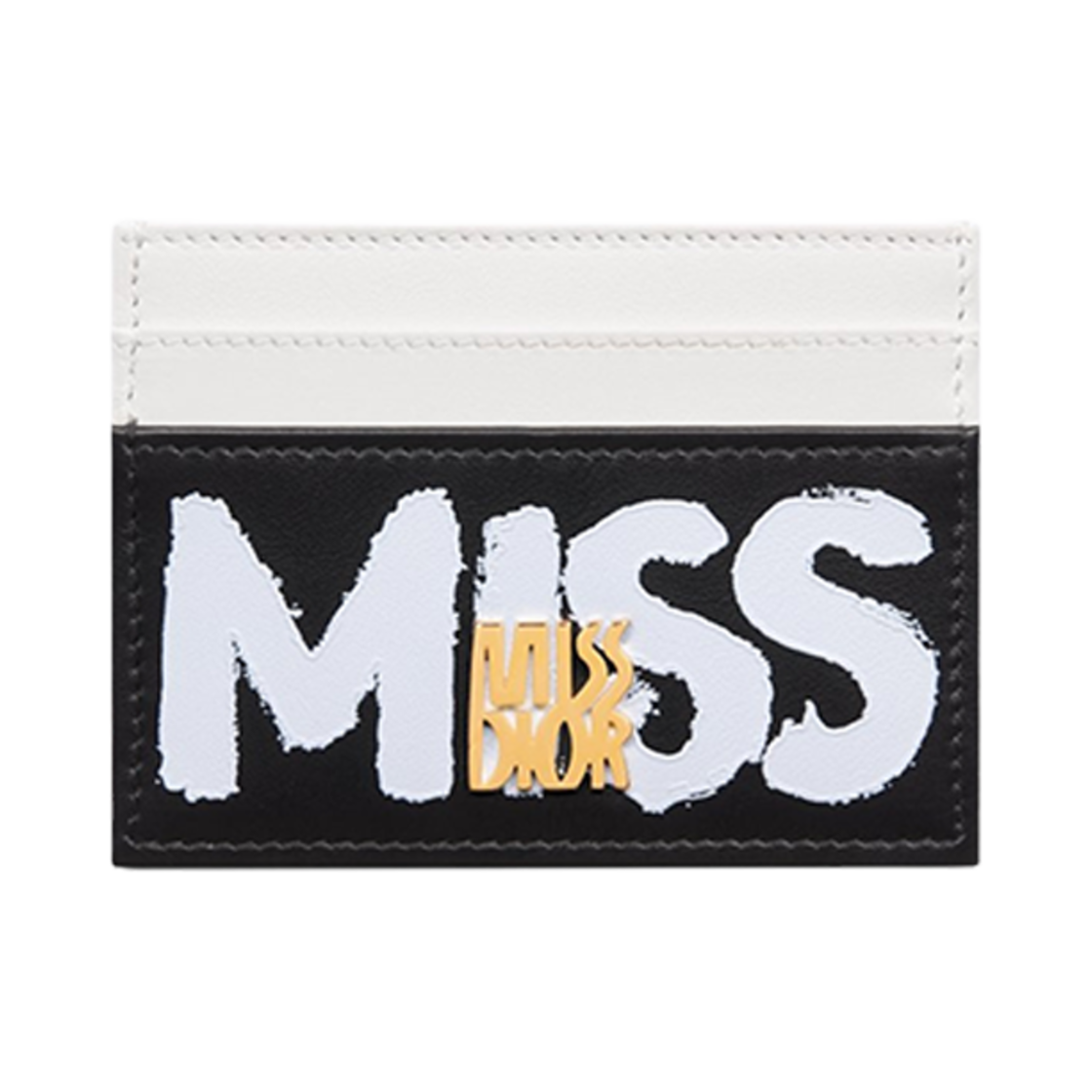 디올 미스 프리지아 카드 홀더 블랙 화이트 미스 디올 그래피티 프린티드 카프스킨(Dior Miss Freesia Card Holder Black White Miss Dior Graffiti Printed Calfskin) - 1