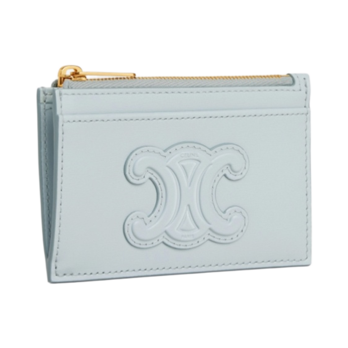 셀린느 샤이니 카프스킨 레더 트리옹프 지퍼 카드 홀더 소프트 블루(Celine Zipped Card Holder Cuir Triomphe in Shiny Calfskin Soft Blue) - 2