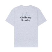 NOS7 Blue Black Back Point Logo Box Fit T-Shirt Grey