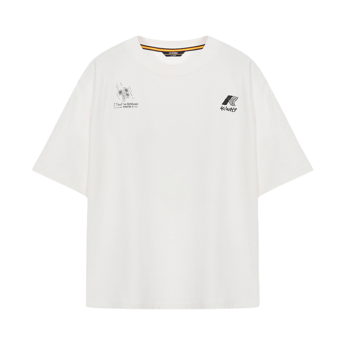 Y242BUT434OW1 K-Way x Chainchul Bike Graphic T-shirt Off White