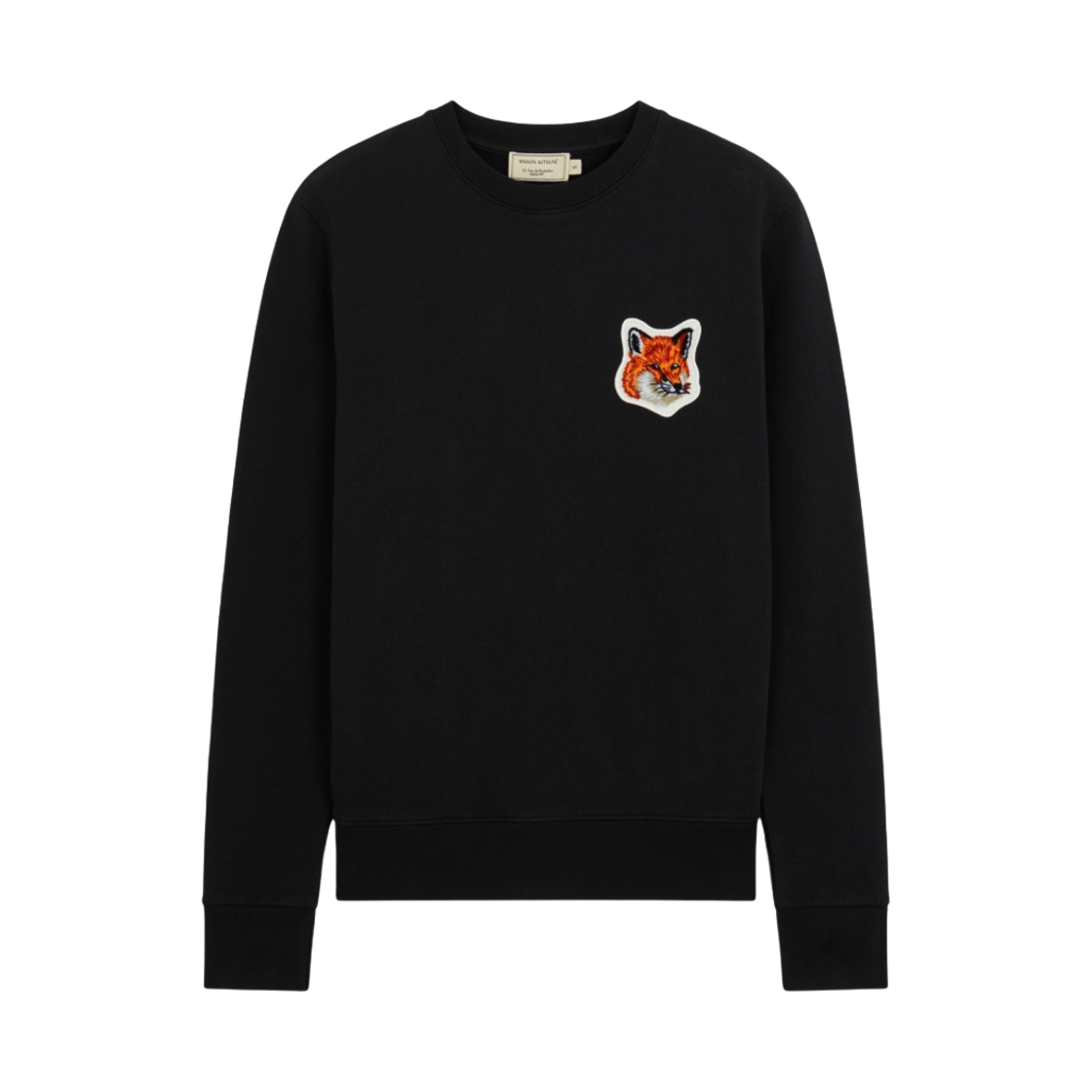 메종 키츠네 라지 벨벳 폭스 헤드 패치 스웨트셔츠 블랙(Maison Kitsune Large Velvet Fox Head Patch Sweatshirt Black) - 1