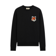 Maison Kitsune Large Velvet Fox Head Patch Sweatshirt Black