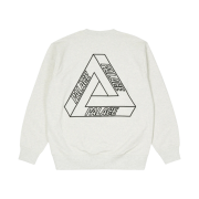 Palace Outliner Mit Designer Crew Light Grey Marl - 21SS