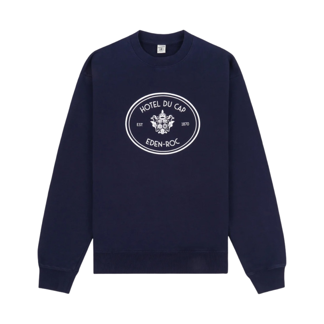 스포티 앤 리치 x 호텔 뒤 캡 에덴 록 에덴 크레스트 크루넥 네이비 화이트(Sporty & Rich x Hotel Du Cap-Eden-Roc Eden Crest Crewneck Navy White) - 1